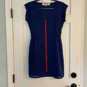 Like New Navy Zip Dress